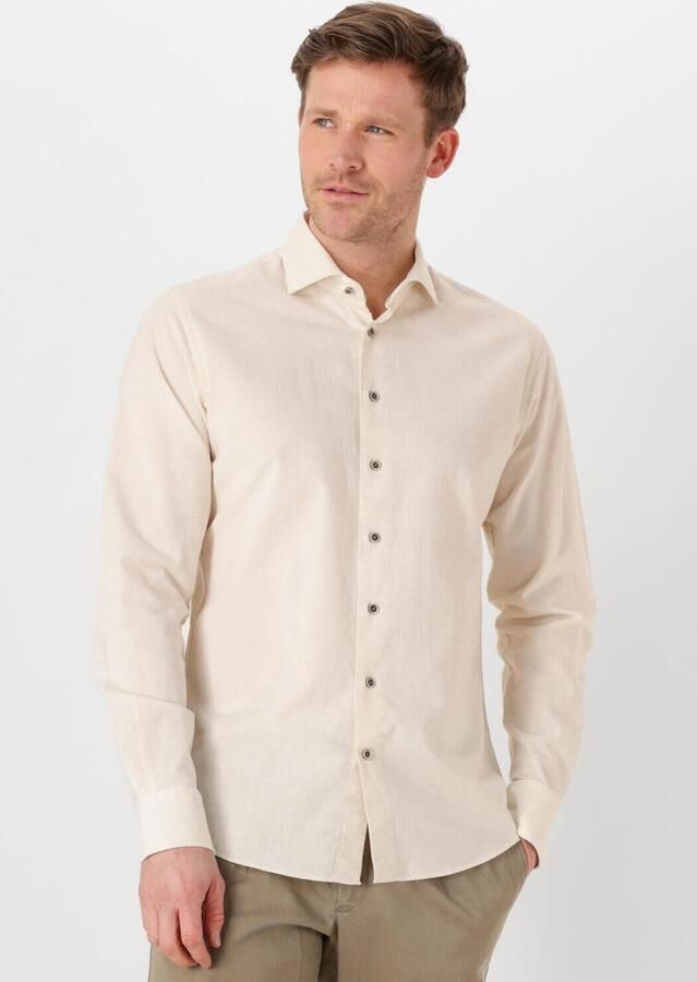 PROFUOMO Heren Overhemden Shirt X-cutaway Sc Sf Cotton Linen Ecru - Foto 4