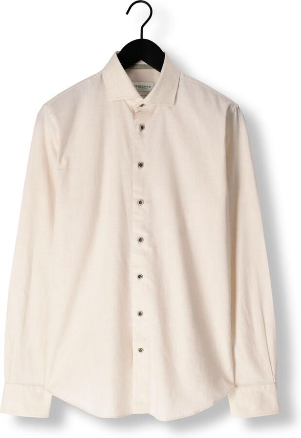 PROFUOMO Heren Overhemden Shirt X-cutaway Sc Sf Cotton Linen Ecru - Foto 3