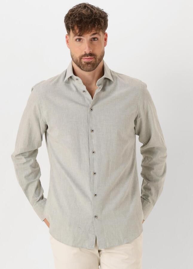 Profuomo Groen Business Overhemd X-Cutaway Katoen Linnen Gray Heren - Foto 4