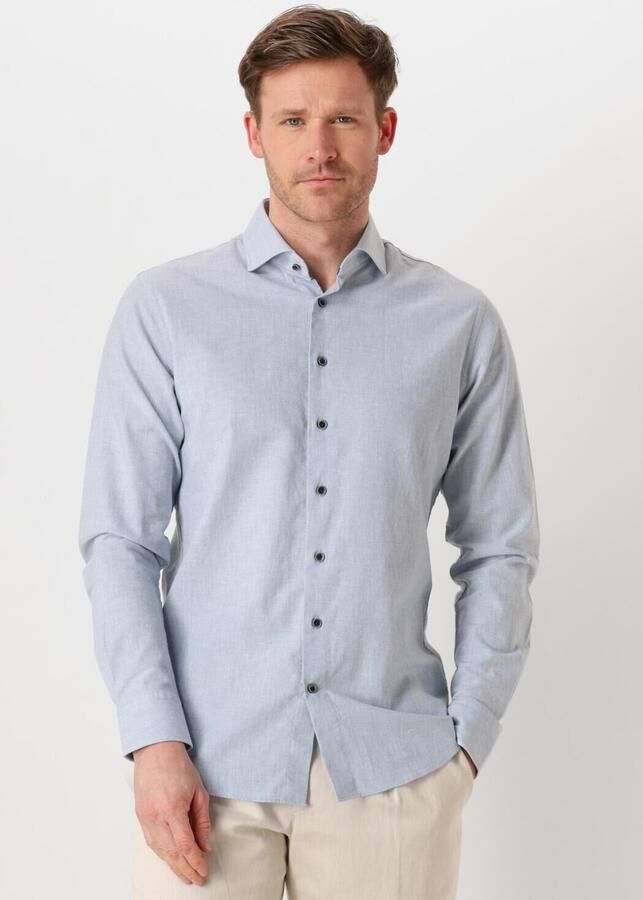 PROFUOMO Heren Overhemden Shirt X-cutaway Sc Sf Cotton Linen Lichtblauw - Foto 4