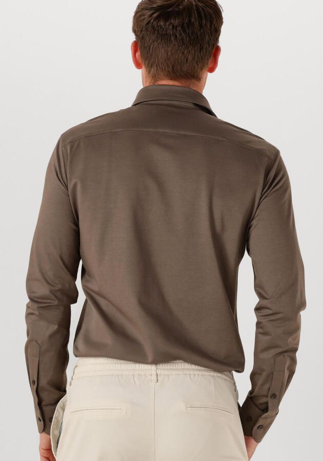 PROFUOMO Heren Overhemden Shirt X-cutaway Sf Japanese Knitted Bruin