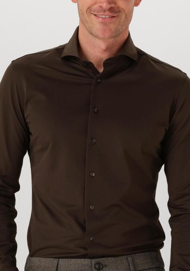 PROFUOMO Heren Overhemden Shirt X-cutaway Sf Japanese Knitted Bruin - Foto 2