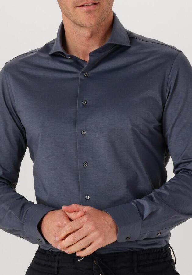 PROFUOMO Heren Overhemden Shirt X-cutaway Sf Japanese Knitted Donkerblauw - Foto 2