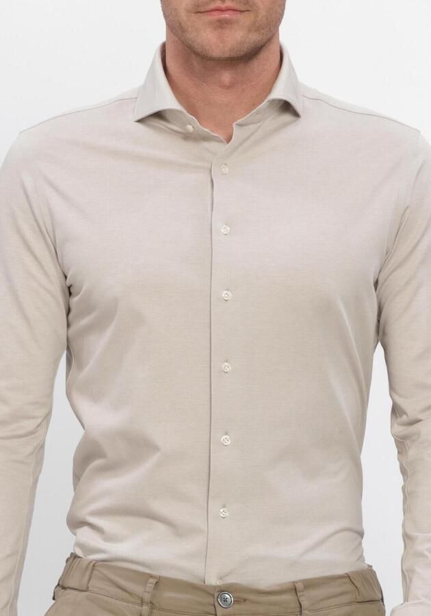 PROFUOMO Heren Overhemden Shirt X-cutaway Sf Japanese Knitted Zand - Foto 3