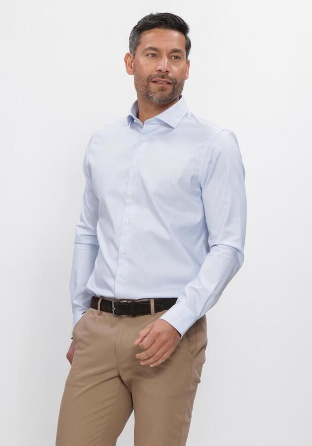 Profuomo Overhemd Lange Mouw Twill Overhemd Lichtblauw