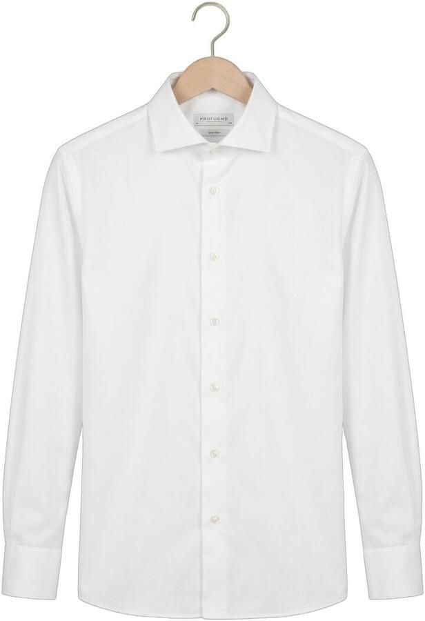 Profuomo Overhemd Lange Mouw Twill Overhemd Wit - Foto 4
