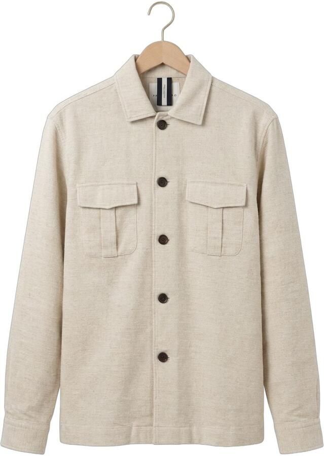 Profuomo Onderhemd Overshirt Raw Cotton Linen Ecru - Foto 2