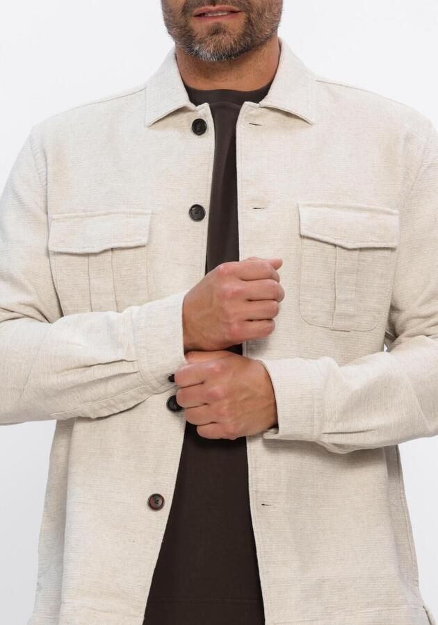 Profuomo Onderhemd Overshirt Raw Cotton Linen Ecru - Foto 4