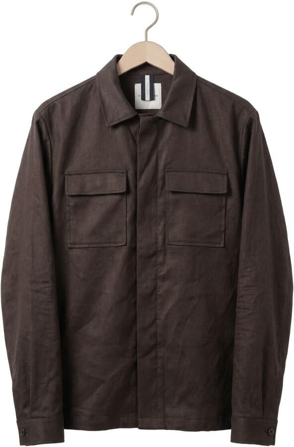 PROFUOMO Heren Overshirts Linen Cotton Clas Bruin - Foto 4