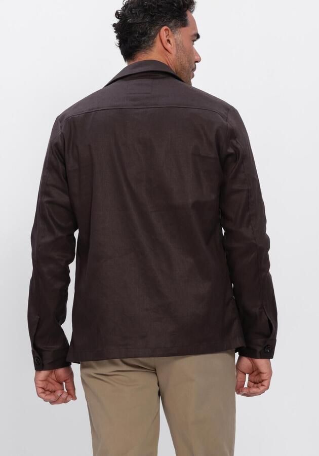 PROFUOMO Heren Overshirts Linen Cotton Clas Bruin - Foto 2