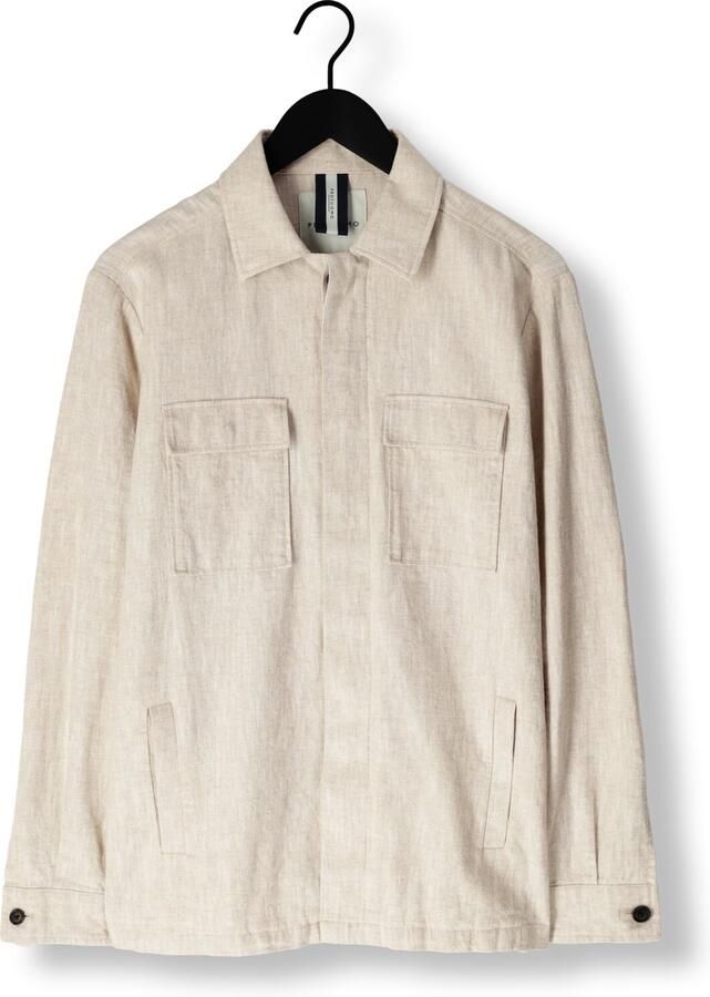 PROFUOMO Heren Overshirts Overshirt Cotton Linen Zand