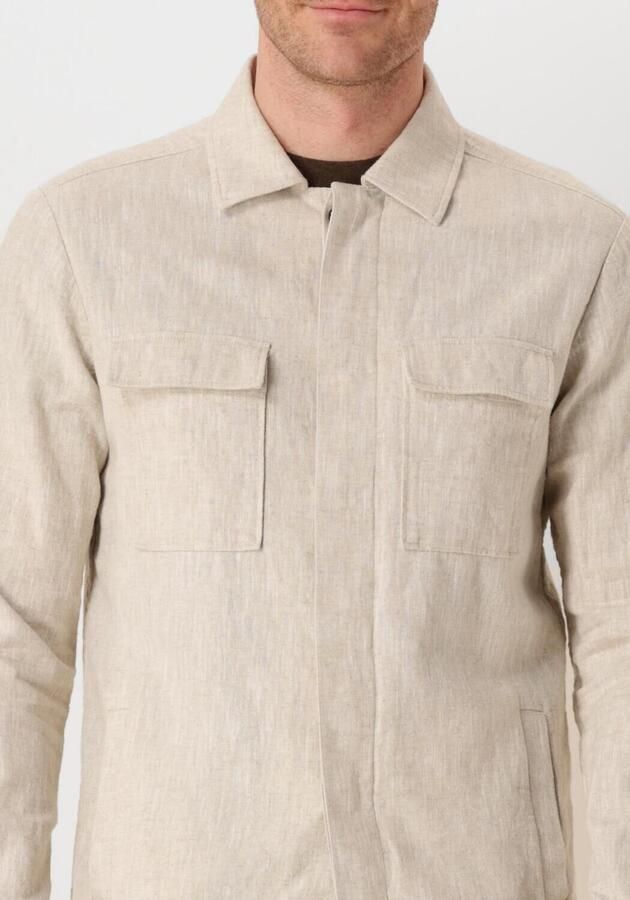 PROFUOMO Heren Overshirts Overshirt Cotton Linen Zand - Foto 3