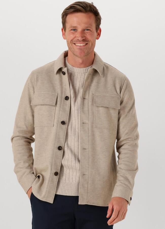 PROFUOMO Heren Overshirts Overshirt Cutaway Knitted Beige - Foto 4