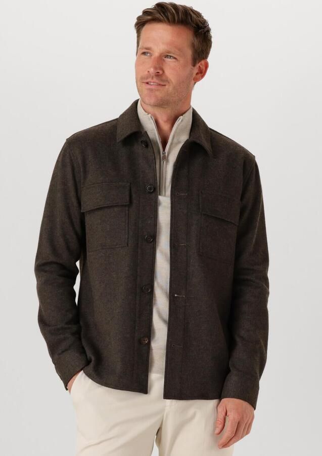 PROFUOMO Heren Overshirts Overshirt Cutaway Knitted Bruin - Foto 4