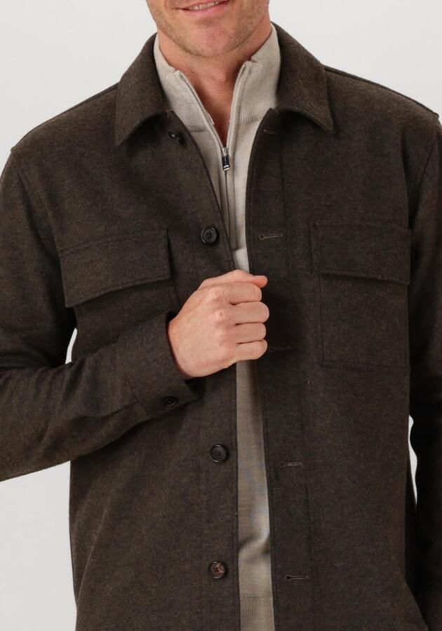 PROFUOMO Heren Overshirts Overshirt Cutaway Knitted Bruin - Foto 2