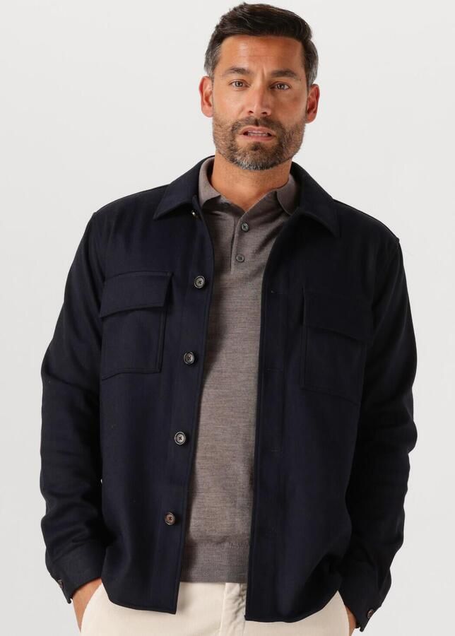 PROFUOMO Heren Overshirts Overshirt Cutaway Knitted Donkerblauw - Foto 4