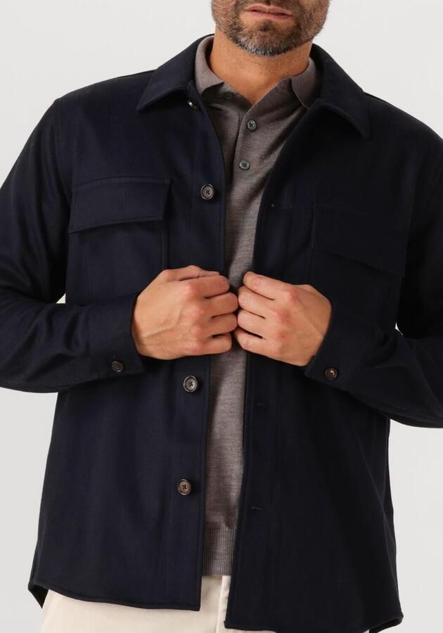PROFUOMO Heren Overshirts Overshirt Cutaway Knitted Donkerblauw - Foto 3