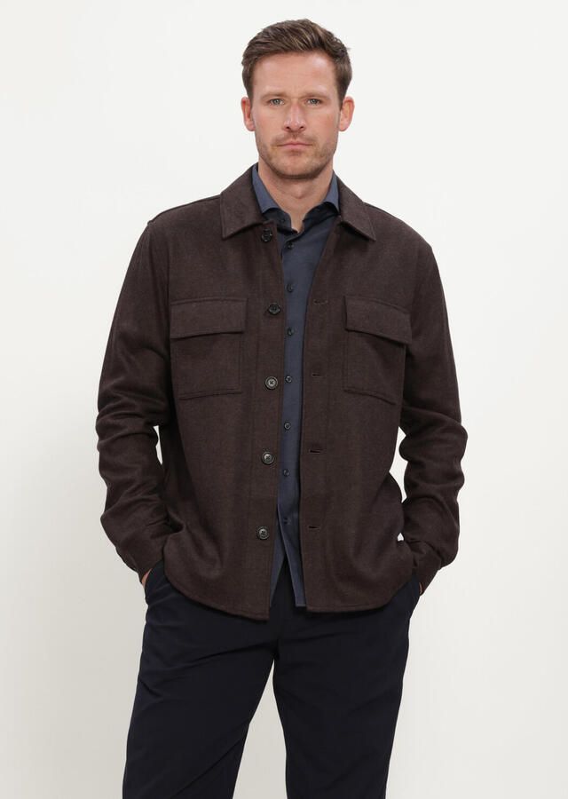 Profuomo Regular fit overhemdjack met kentkraag en borstzakken
