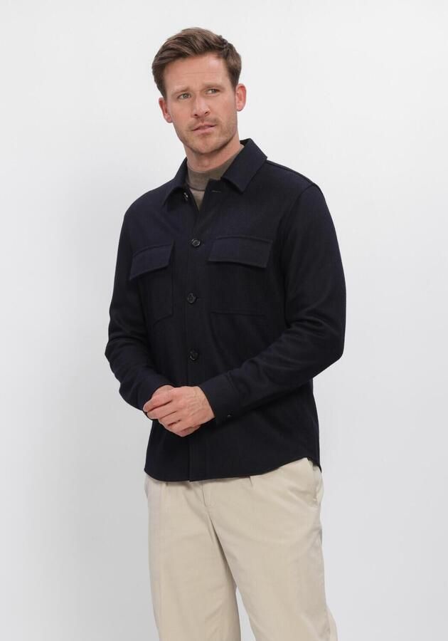 Profuomo Regular fit overhemdjack met kentkraag en borstzakken