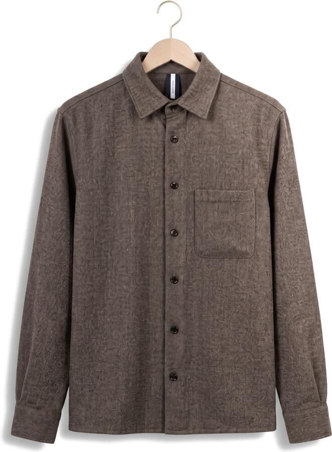 PROFUOMO Heren Overshirts Overshirt Mouline Bruin - Foto 2