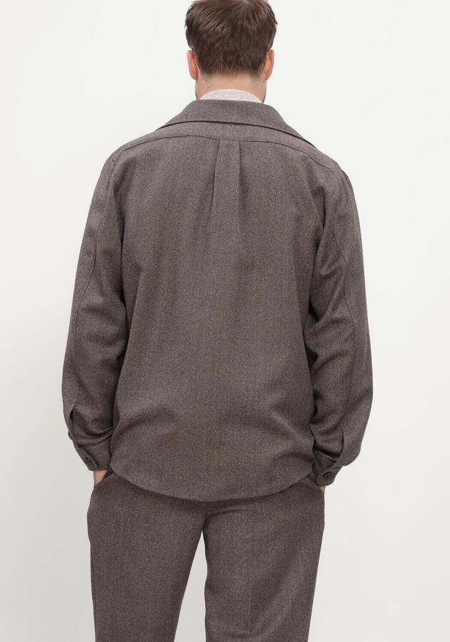 PROFUOMO Heren Overshirts Overshirt Mouline Bruin - Foto 3