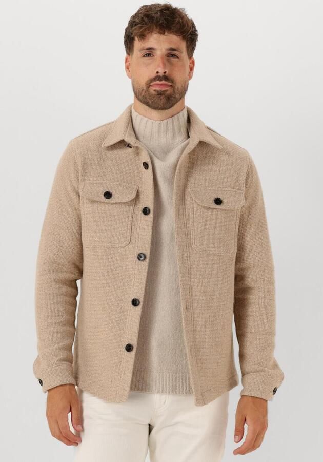 PROFUOMO Heren Overshirts Overshirt Structure Beige - Foto 4