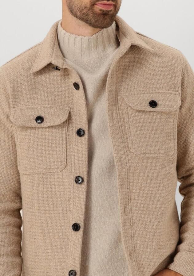 PROFUOMO Heren Overshirts Overshirt Structure Beige - Foto 2