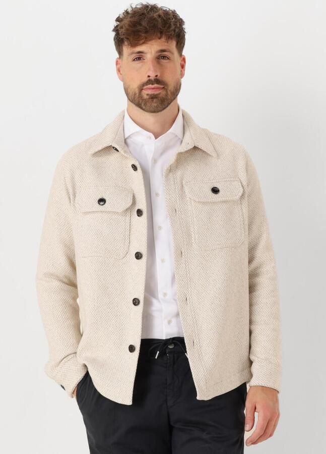 PROFUOMO Heren Overshirts Overshirt Texture Beige - Foto 4