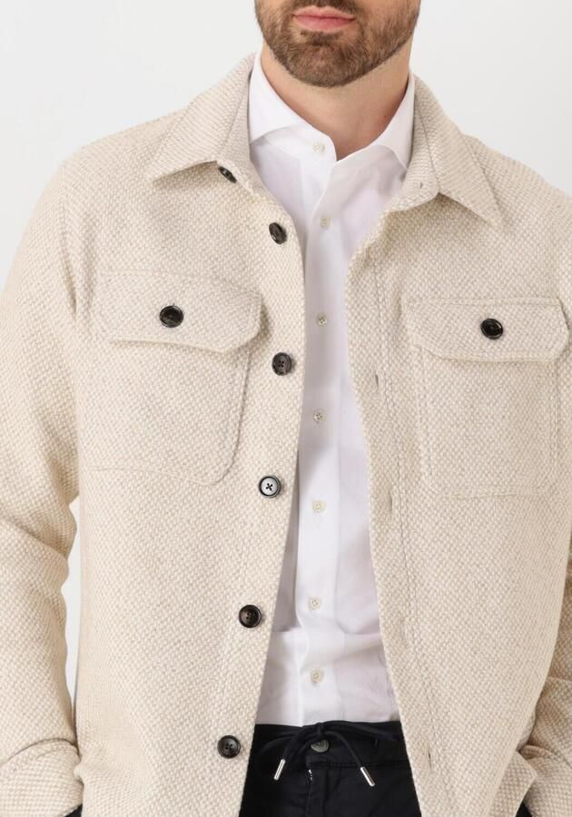 PROFUOMO Heren Overshirts Overshirt Texture Beige - Foto 3