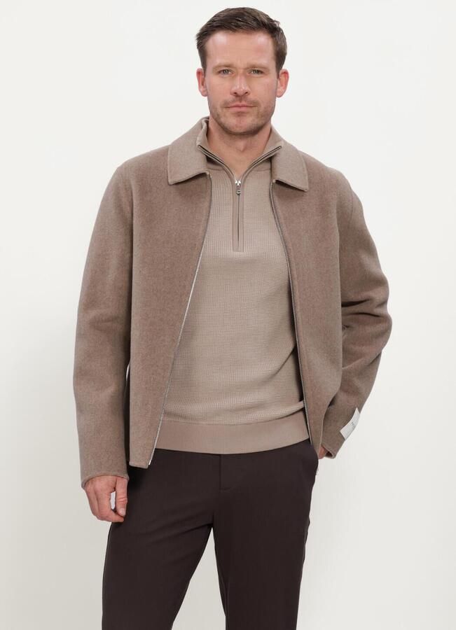 PROFUOMO Heren Overshirts Overshirt Wo Zip Rev Taupe