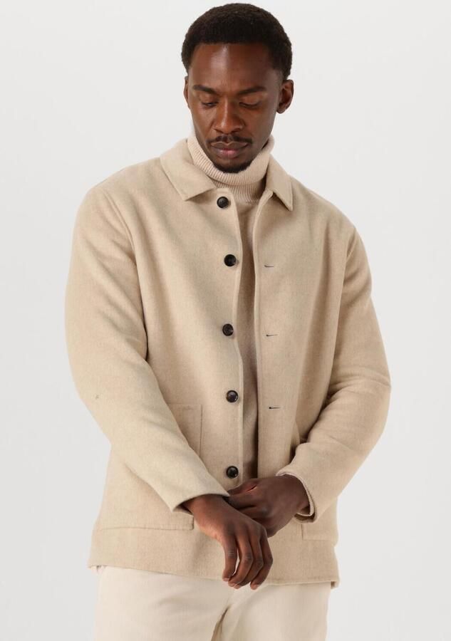 PROFUOMO Heren Overshirts Overshirt Wool Button Zand - Foto 4