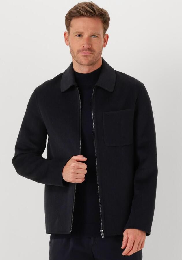 PROFUOMO Heren Overshirts Overshirt Wool Zipper Donkerblauw - Foto 4