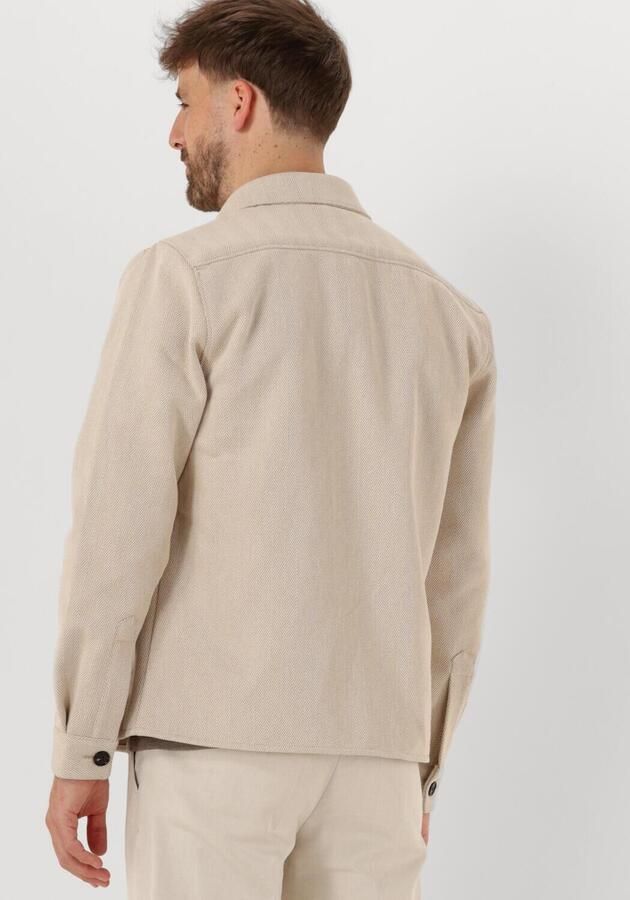 PROFUOMO Heren Overshirts Overshirt Zip Herringbone Ecru - Foto 3