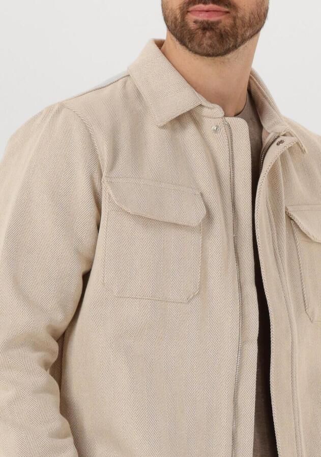 PROFUOMO Heren Overshirts Overshirt Zip Herringbone Ecru - Foto 2