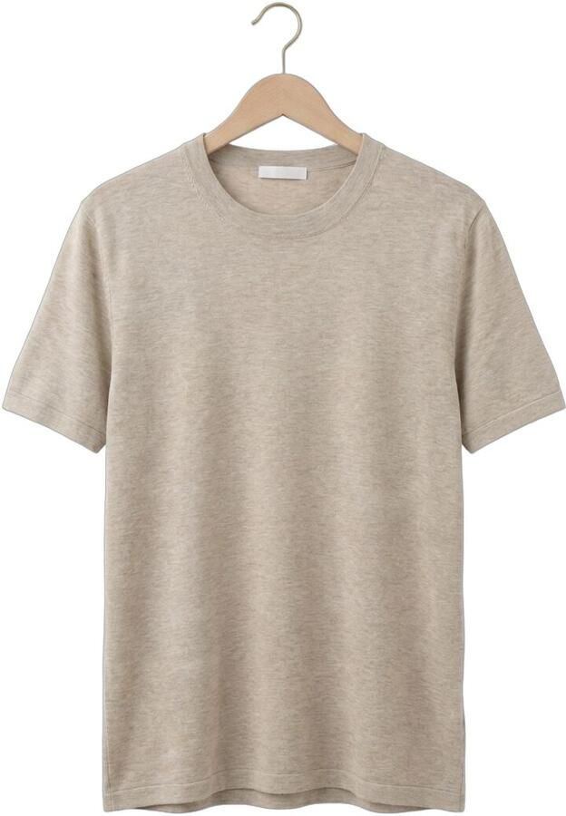Profuomo T-shirt Korte Mouw T-Shirt Knitted Beige - Foto 4