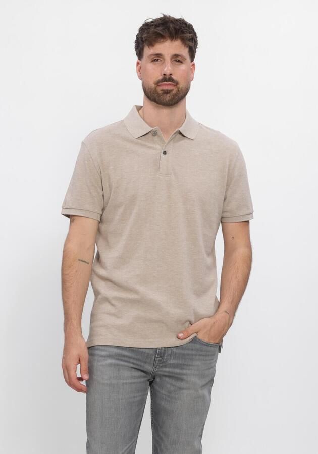 Profuomo Polo Shirt Korte Mouw Piqué Poloshirt Beige