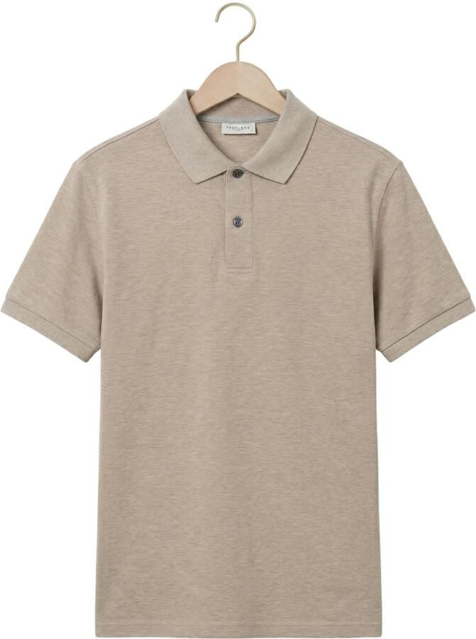 Profuomo Polo Shirt Korte Mouw Piqué Poloshirt Beige - Foto 2