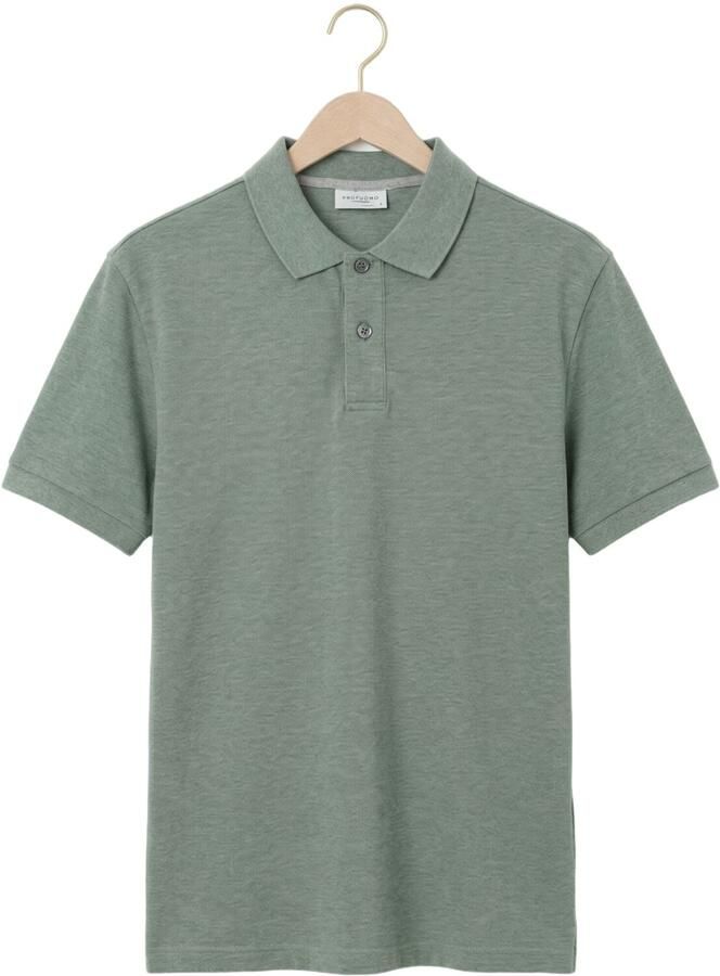 Profuomo Polo Shirt Korte Mouw Piqué Poloshirt Melange Groen - Foto 2