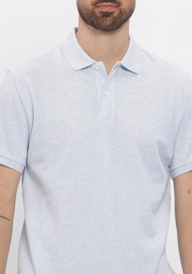 Profuomo Polo Shirt Korte Mouw Piqué Poloshirt Melange Lichtblauw - Foto 4