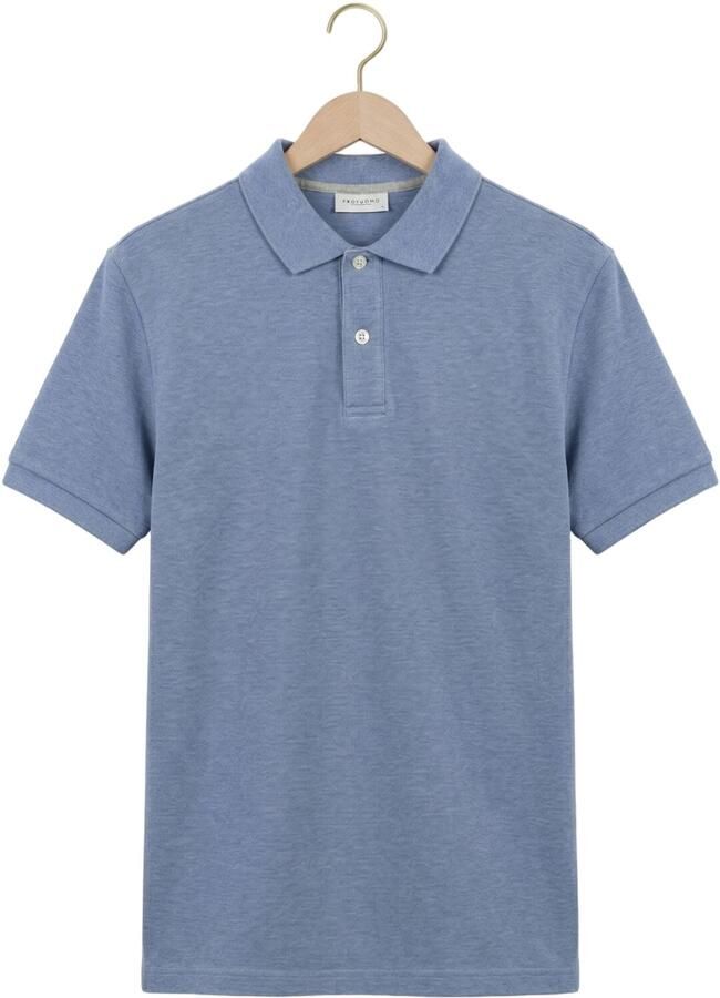 Profuomo Polo Shirt Korte Mouw Piqué Poloshirt Melange Blauw - Foto 2