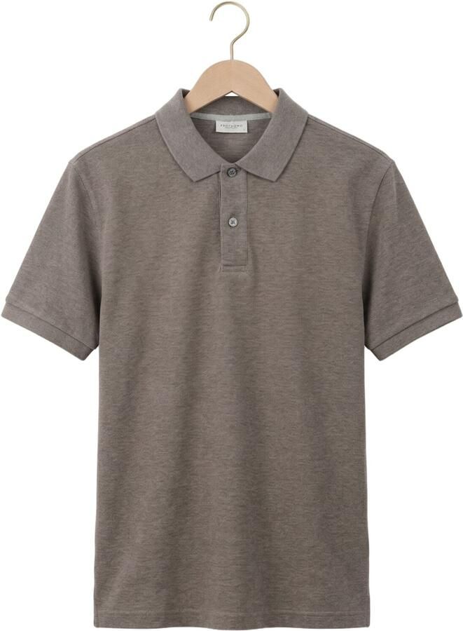Profuomo Polo Shirt Korte Mouw Piqué Poloshirt Melange Bruin - Foto 2