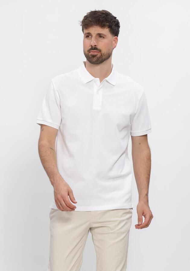 Profuomo Polo Shirt Korte Mouw Piqué Poloshirt Wit
