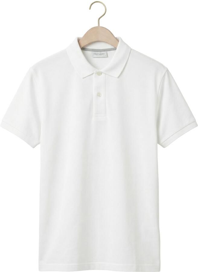 Profuomo Polo Shirt Korte Mouw Piqué Poloshirt Wit - Foto 2