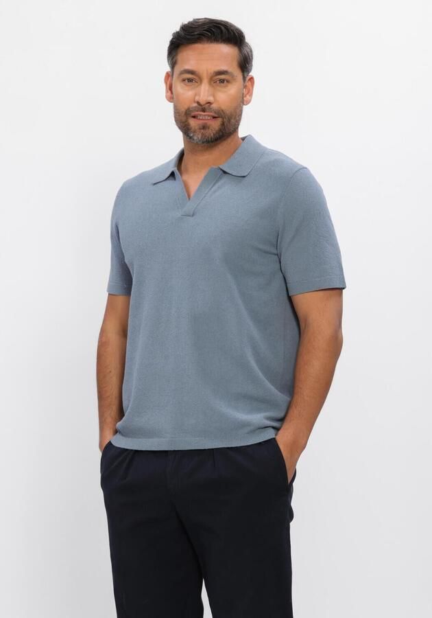 PROFUOMO Heren Polo's & T-shirts Cotton Crepe Blauw