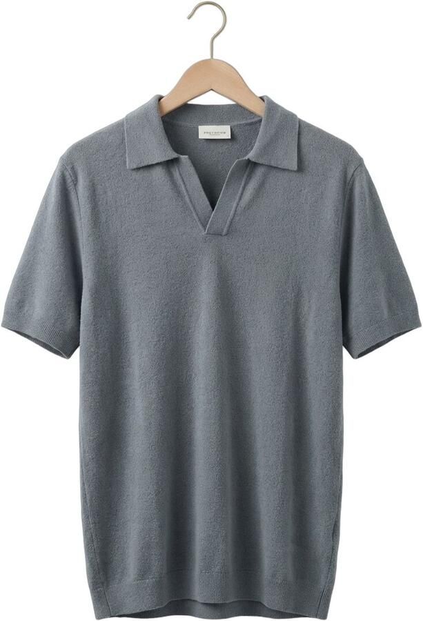 PROFUOMO Heren Polo's & T-shirts Cotton Crepe Blauw - Foto 4