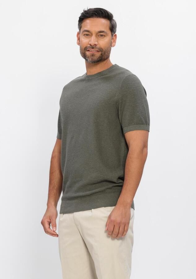 PROFUOMO Heren Polo's & T-shirts Cotton Seed Donkergroen