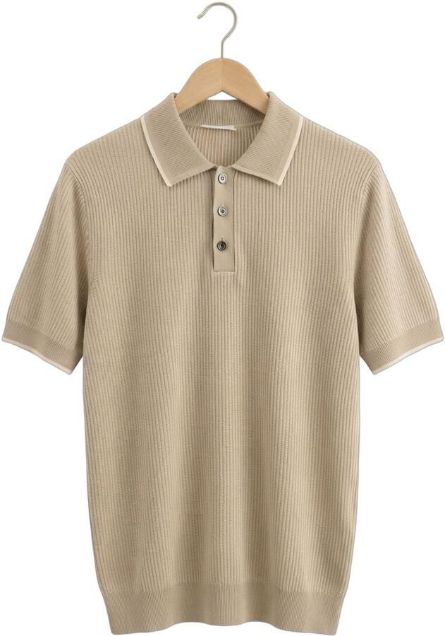 PROFUOMO Heren Polo's & T-shirts Cotton Silk Beige - Foto 2