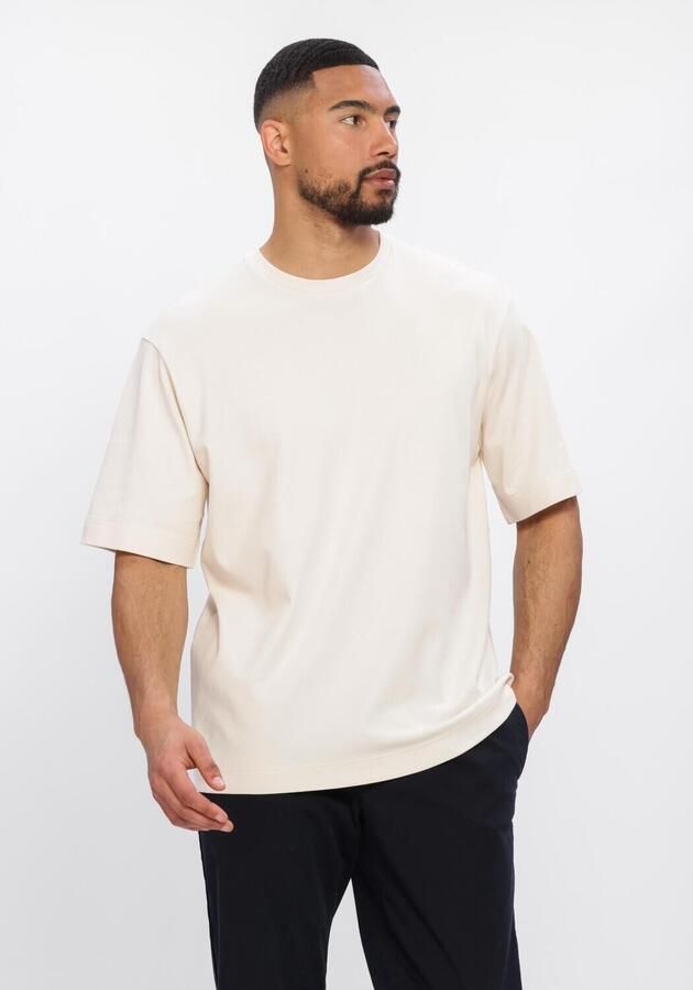 PROFUOMO Heren Polo's & T-shirts Heavy Cotton Gebroken Wit