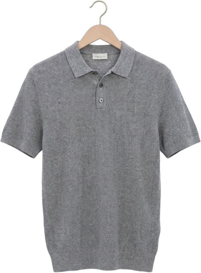 PROFUOMO Heren Polo's & T-shirts Herringbone Lichtgrijs - Foto 2