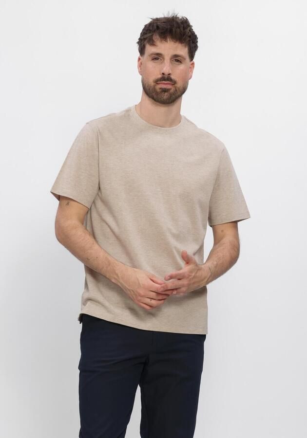 PROFUOMO Heren Polo's & T-shirts Mercerized Stretch Pique Beige
